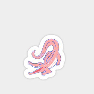 Snappy Pink Alligator Sticker